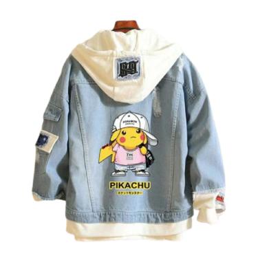 Imagem de Jaqueta jeans estilo casual pikachu look bonito