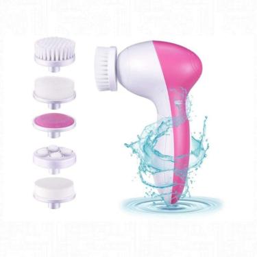 Imagem de Massageador de limpeza facial Esfoliante facial 5 em 1 com baterias