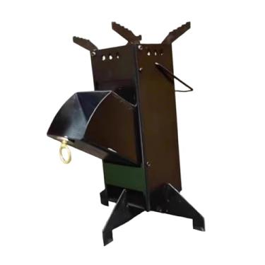 Imagem de oshhni Fogão a lenha para acampamento, fogão preto, equipamento multiuso, forno dobrável para pesca ao ar livre, jardim, cozinha, churrasco