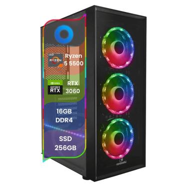 Imagem de PC Gamer TOP Concórdia Processador AMD Ryzen 5 5500 16GB SSD 256GB RTX 3060 Fonte 600W FreeDos