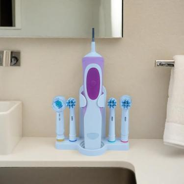 Imagem de Suporte de escova de dentes elétrica montado na parede, suporte de cabeça de escova de dentes com 4 compartimentos, suporte de escova de dentes compatível com escova de dentes Sonicare Oral-B (branco)