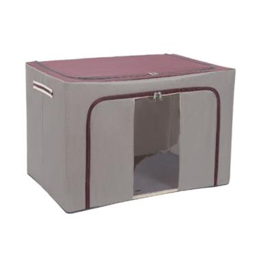 Imagem de Caixa Organizadora Dobrável Life 22L com Tampa para Organização de Roupas, Brinquedos e Objetos - Solução Multiuso para Closet, Quarto e Escritório - Cinza 40x30x20cm