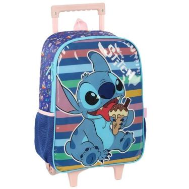 Imagem de Mochila Escolar de Rodinhas STITCH Luxcel Azul