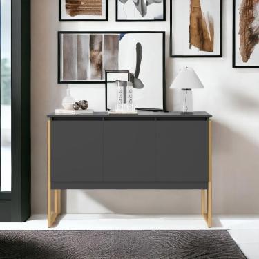 Imagem de Buffet Aparador Industrial Para Sala Dakar Preto Dourado