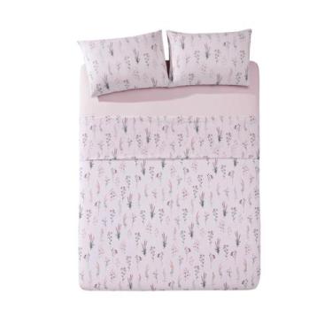 Imagem de Jogo de Cama Casal Döhler 150 Fios Algodão 4 Peças, Rosa