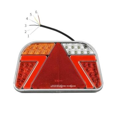Imagem de Conjunto de luzes traseiras Yuanjoy 12/24V para caravanas, esquerda/direita, com luzes de freio, ré e piscas, compatível com tratores, caminhões e ônibus.(EA076 Left)