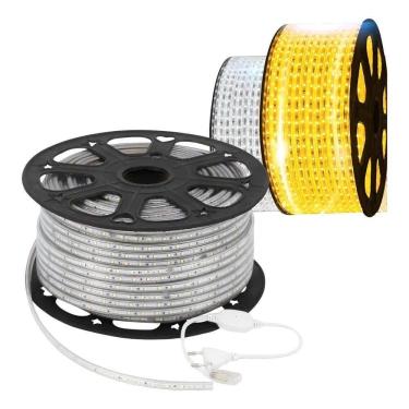 Imagem de Mangueira Led Fita Chata Branco Frio Branco-Frio 220V 127V