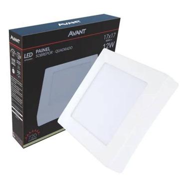 Imagem de Painel Plafon Quadrado Sobrepor 12W Branco Neutro 4000K - Br