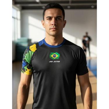 Imagem de Camisa Usual Dry Fit Esportiva Jiu-Jitsu Pr Brazilian Preta