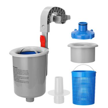 Imagem de Kit de escumadeira de piscina | Cesto de escumadeira flutuante para piscina com folhas de desnatação automática, ferramentas de limpeza automática resistentes para o verão, diário, após tempestades