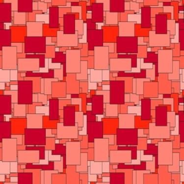 Imagem de Quadro Decorativo Geométrico Vertical com Estampa de Retângulos Vermelhos - Arte Abstrata Moderna 40x40cm