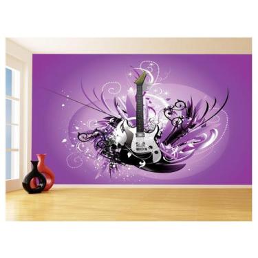 Imagem de Papel De Parede 3D Musica Guitarra Arte Graffiti 3,5M Mus71 - Você Dec
