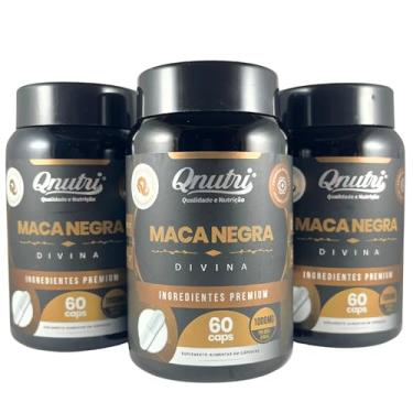 Imagem de Kit 3x Maca Negra 1000mg 60 Cápsulas Suplemento Natural Sem Glúten Qnutri