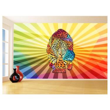 Imagem de Papel De Parede 3D Animais Pop Art Onça Pintada 3,5M Pxa81 - Você Deco
