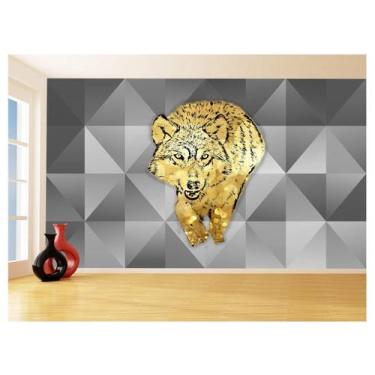 Imagem de Papel De Parede Animais Pop Art Lobo Colorido 3,5M Pxa628 - Você Decor