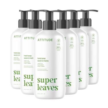 Imagem de ATTITUDE Sabonete líquido para as mãos, verificado por EWG, produtos veganos de cuidados pessoais vegetarianos, folhas de oliveira, 40 ml (pacote com 6)