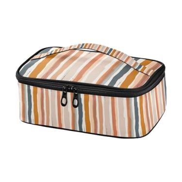 Imagem de GUIJI Lancheira colorida com listras verticais isoladas, à prova de vazamento, lancheira para mulheres e homens, lancheira portátil para trabalho, piquenique, viagens