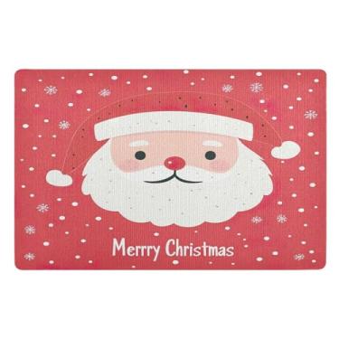 Imagem de SEHANY Tapete de porta de inverno Papai Noel Natal para todos os climas, impermeável, secagem rápida, bem-vindo, tapete de entrada antiderrapante, tapete decorativo de poliéster para entrada, varanda