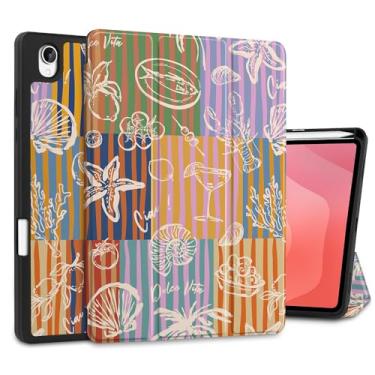 Imagem de DONGKE Capa para Samsung Galaxy Tab S11 5G 27.9 cm modelo 2025 (SM-X730/X736B), capa fina e leve com suporte para caneta S, hibernar/despertar automático, TPU macio à prova de choque, férias de verão