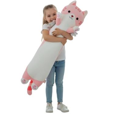 Imagem de Somao 23.6" Long Cat Plush Pillow with Wings - Super Soft Stuffed Animal for Kids & Adults, Cute Body Pillow for Sleeping, Squishy Cat Plushies Gifts for Girls (Pink)
