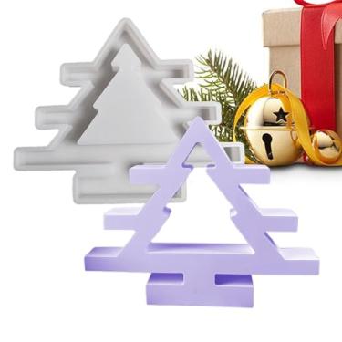Imagem de Molde de Castiçal, Decoração Artesanal em Silicone com Design de Árvore, Formas De Silicone Para Suporte De Vela, Para Projetos Caseiros De Natal Aniversário