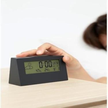 Imagem de Relogio digital, pequeno, com tela luminosa, funcional, para mesa, inovador, design compacto, 100g - Cores sortidas