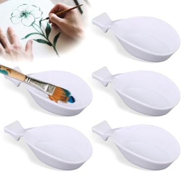 Imagem de 5 suportes de descanso de pincéis para pintura acrílica a óleo em aquarela, bandeja de lavagem de pincéis de aquarela, organizador de armazenamento para pintores, estudantes de arte, entusiastas de
