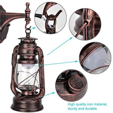 Imagem de Generic Luminária de Parede de Ferro Estilo retrô para Corredor de Bar de café, Luz de Arandela Vintage para Corredores, Salas de Estar, Salas de Estudo (Bronze Vermelho)