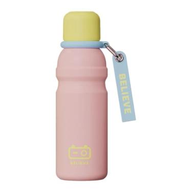 Imagem de MotiveTech Garrafa de água térmica de aço inoxidável de 600ml para carro, esportes e atividades ao ar livre, Rosa