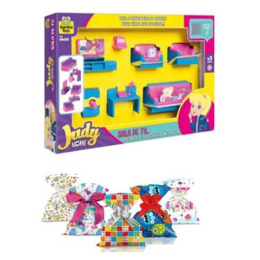 Imagem de Casinha Infantil Judy Polly Home Brinquedo Com Sala - Cozinha - Quarto