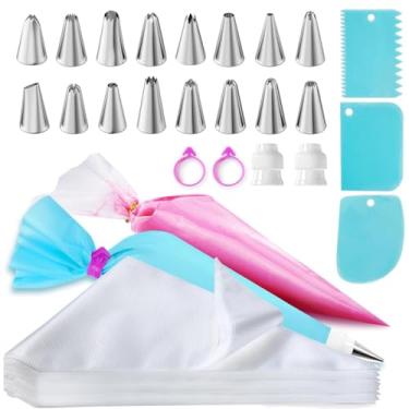 Imagem de Conjunto de Sacos de Confeitar 16 Bicos de Confeitar Diferentes, Kit Confeiteiro, Adequado para Iniciantes em Decoração de Bolos, Cupcakes, Doces
