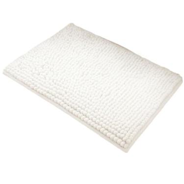 Imagem de Kit Tapete Banheiro 40x60 Antiderrapante Bolinha Microfibra Macarrão Luxo Absorvente Para Banheiro e Lavabo Ideal para Família(6,Branco)
