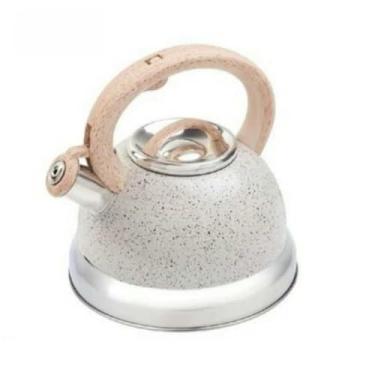 Imagem de Chaleira Bule Inox Compatível com Fogões de Indução com Apito Roma 2,7L - Vanilla, Verde e Inox, Ideal para Casas e Apartamentos Modernos(Vanilla)