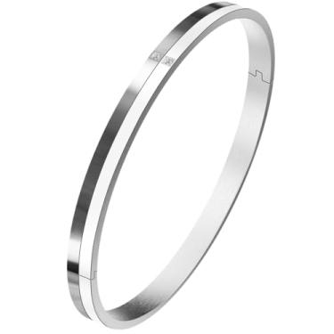 Imagem de Britier Pulseira feminina banhada a ouro 18 quilates, pulseira de aço inoxidável de aço inoxidável Amizade Amizade, pulseira de ouro que não mancha, joia de ouro moderna para presente de aniversário