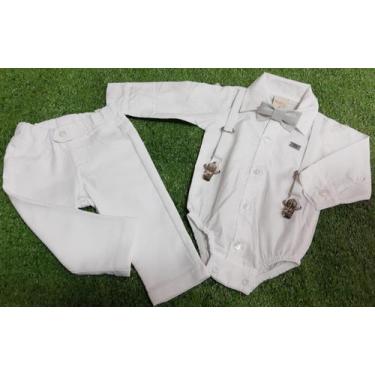 Imagem de Conjunto Luxo Bebê Menino Body Gravata Social Batizado 2589 - Katita K