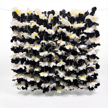 Imagem de Leis havaianos premium, 24 unidades, para festa Luau, cor única, para festa temática margarida, tema retrô dos anos 70, festa de flores vintage, formatura (105,4 cm, 24 peças, branco, amarelo, centro