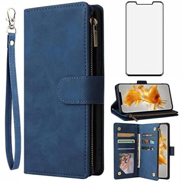 Imagem de Asuwish Capa carteira compatível com Huawei Mate 50 Pro 5G, protetor de tela de vidro temperado e capa flip de couro, suporte para cartão, capas para celular Havaí Mate50Pro Mate50 50Pro, mulheres,