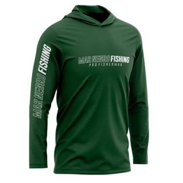 Imagem de Camiseta Mar Negro Poliamida com Capuz Musgo (+50UV), GG