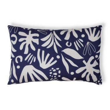 Imagem de Capa de Almofada Retangular Floral Henri Azul Marinho - Westwing Colle