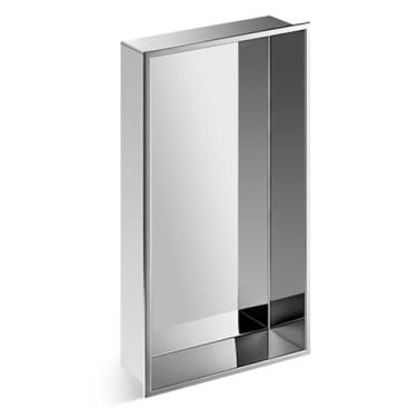 Imagem de Nicho de chuveiro, prateleiras de banheiro de aço inoxidável, armazenamento à prova d'água, cozinha doméstica, quarto, sala de estar, alcova, organizador (B (61 x 30,5 x 10,2 cm/24 x 12 x 4 pol.)