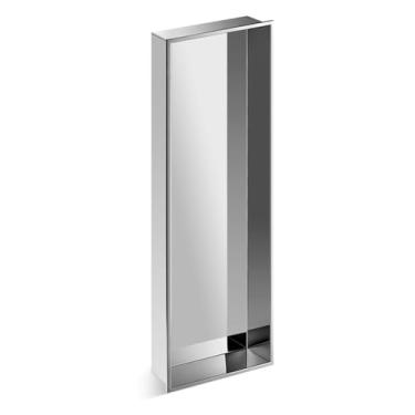 Imagem de Nicho de banheiro de aço inoxidável, aço inoxidável escovado, prateleira quadrada de banheiro de nicho de chuveiro, inserção de nicho de parede de xampu para armazenamento organizador de produtos (cor