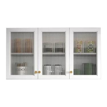 Imagem de Armário de remédios com porta de vidro vintage – organizador de armazenamento sobre o vaso sanitário, prateleira de parede de várias camadas para banheiro, cozinha e sala de jantar – solução de