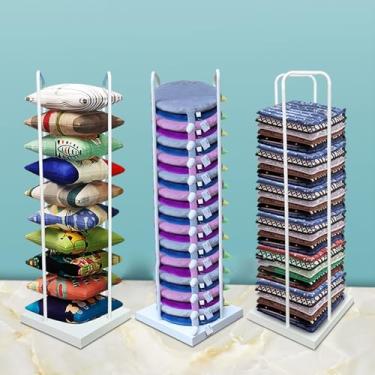 Imagem de Conjunto de suporte de travesseiro com moldura de ferro resistente - pacote com 3 organizadores que economizam espaço para almofadas/cobertores quadrados e redondos, ideal para hotéis e exibição de