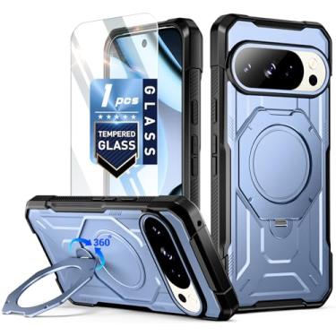 Imagem de Poetic Capa para Pixel 10 Pro/Capa Pixel 10 | Suporte de anel magnético giratório de 360° | Compatível com MagSafe | Capa de proteção à prova de quedas de grau militar | Protetor de tela de vidro