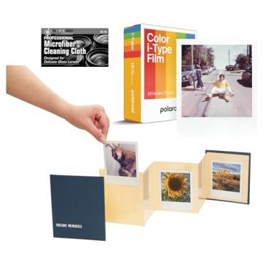 Imagem de Película Instantânea Brilhante Colorida Impossível/Polaroid para Câmera Polaroid Originals I-TYPE OneStep2 - Pacote com 2 - com Álbum de Memórias Instantâneas e Pano de Microfibra
