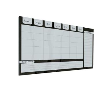 Imagem de Quadro Lousa Planejador Mensal/Planejamento Semanal/Planner/Planner Parede Metal - Quadro Branco 2 canetas e 12 imãs (CINZA, 60x90)