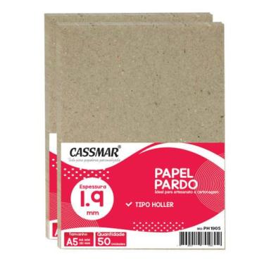 Imagem de Papel Pardo Tipo Holler para Cartonagem A5 1,9mm 148x210mm 50un - Cass