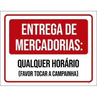 Imagem de Kit 10 Placas Entrega Mercadorias Qualquer Horário - Sinalizo