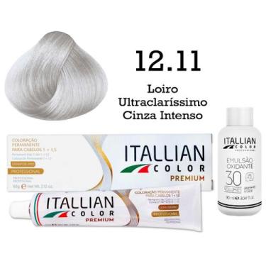 Imagem de Kit Coloração Itallian Color 12.11 Louro Ultraclaríssimo Cinza Intenso