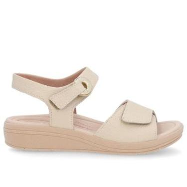 Imagem de Sandália Feminina Usaflex Couro Bege - AK0508004-Feminino